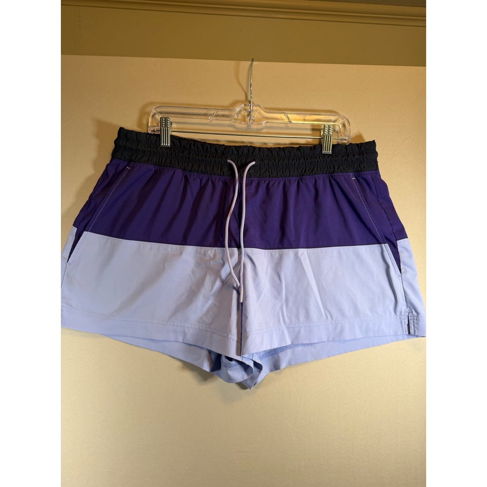 Athleta Oahu Colorblock Shorts Purple Lilac Size 16 Athletic Running Hiking